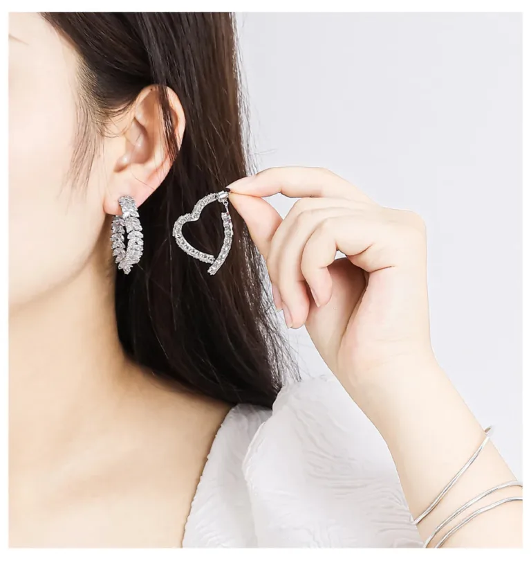 French Crystal Love Earrings